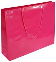 Shopping Bags Direct Large Landscape Dark Pink Gloss Laminated Matching Short Rope Handles Gift Bags 56 x 46 x 15