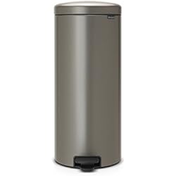 Brabantia 114441 Poubelle à Pédale Newicon avec Seau en Plastique, 30 L - Platinum