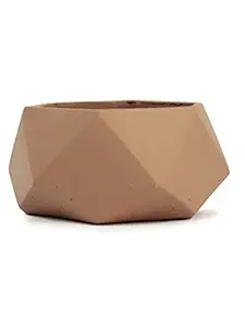 Art and Soil Flower Pot Diametric Design Brown Colour Concrete Pot