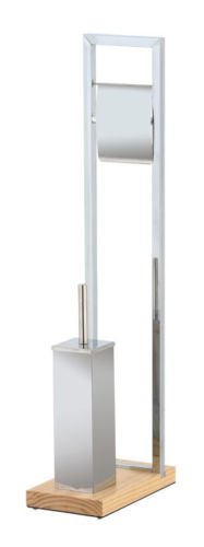 Price comparison product image Silverwood- Freestanding Chrome Toilet Roll and Brush Holder By Showerdrape