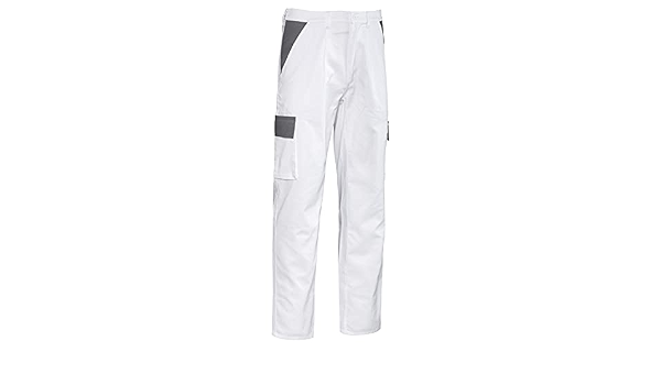 Pantaloni da lavoro multitasca bianchi modello imbianchino DPI 1a categoria  PERSONALIZZABILI (S) : Amazon.it: Prodotti Handmade