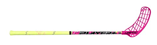 Preisvergleich Produktbild UNIHOC Floorballschläger Player+ Curve 1.5° 35 Cerise / Neon Gelb, Schaftlänge 87 cm, für Rechtshänder, rechte Hand oben am Schläger, sogenannter "Linksausleger", siehe Zusatzinfo