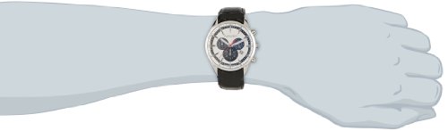 Roamer Men's Quartz Watch with White Dial Chronograph Display and Black Leather Strap SUPERIOR CHRONO