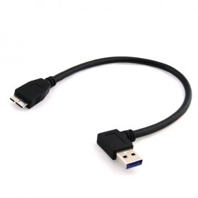 CY links gewinkelt USB 3.0 Typ A Stecker an Micro-B Stecker Kabel