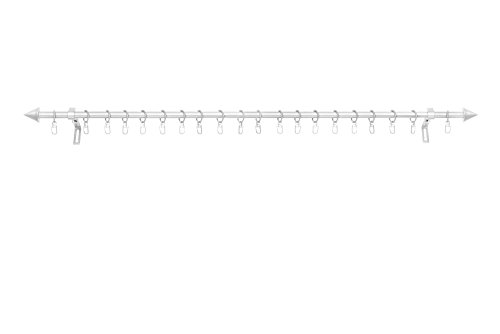Lichtblick GK16.130.05 Gardinenstange Kegel, 16 mm, ausziehbar 130 – 245 cm – Metall, Silber - 3