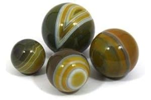 CRYSTALAGE Banded Agate esfera ~ Golden verde – Sagy Mini