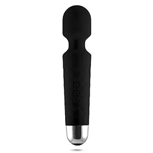 SKYTONE Rechargeable Personal Body Massager for Women & Men - Waterproof Vibrate Wand With Extra-Long Battery (BLACK)