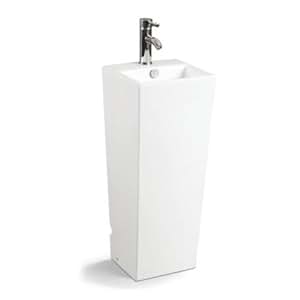 Standwaschbecken Gäste WC - Design Säulen Hand Waschbecken: Amazon.de