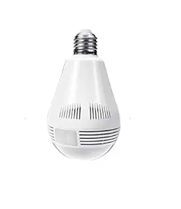 FINICKY-WORLD 360 Degree Wireless Panoramic Bulb 360 IP Camera with Night Vision, Hidden Camera, 2-Way Audio and Micro 128GB SD Card Support