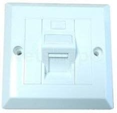 Cat6A RJ45 Shielded 1 Port Single Bevelled Faceplate Kit (White)
