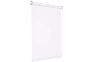 Victoria M. Tenebra Tenda a Rullo Oscurante, Montaggio con e senza Fori, Avvolgibile, Bianco, 100 cm x 160 cm (Larghezza x Altezza)