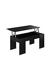 SWING Table basse relevable style contemporain noir mat - L 100 x l 50 cm