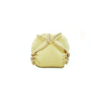 Kissaluvs Newborm Cotton Fleece Fitted Diaper (Custom made & beautifully textured fabrics) - Yellow Baby / Child / Infant / Kid