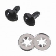 Sicherheitsaugen, 10 mm, 2 Stk., schwarz