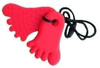 PHEEBSTERS SENSORY TOYS FEET PENDANT (Red) -SENSORY CHEWY PENDANT - CHEWING NECKLACE AUTISM ADHD SPECIAL NEEDS ASD CHEW