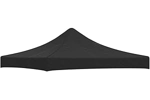 vidaXL Toit de Tente de Réception Toile de Toit de Chapiteau Remplacement de Toit de Tente Escamotable Pavillon de Jardin 3x3 m Noir 270 g/m²