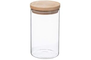 UNIVERSDECOR univers decor - Bocaux de conservation en verre et bois couvercle hermétique Atmosphera (Bocaux de conservation couvercle hermétique, 1 Litre : 9.7 x 18 cm)