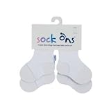 Sock Ons - 6-12 Months - ** Twin Pack ** Colour White : Two Sock Ons Baby Sock Keepers : Amazing Value Pack