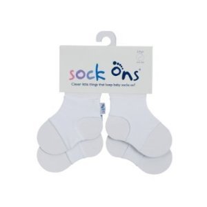 Sock Ons - 6-12 Months - ** Twin Pack ** Colour White : Two Sock Ons Baby Sock Keepers : Amazing Value Pack