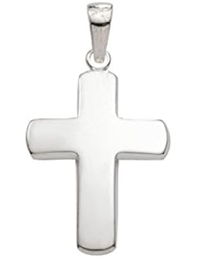 Silber 925 Sterling Silver Kreuz Anhänger - B. 14,2 mm - H. 18,6 mm