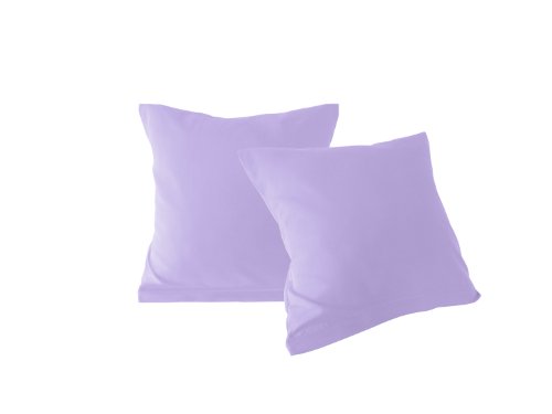 Doppelpack zum Sparpreis – Microfaser-Kissenhüllen – Wohndekoration in schlichtem Design – 8 modernen Uni-Farben und 3 Größen, 40 x 40 cm, flieder - 2