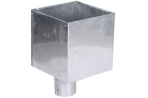 BRICO-TOITURE Boîte à eau zinc 200 X 200 sortie cylindrique D80