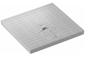 VEGARA STONE Tapadera Reforzada con Manilla 28x28 CM, Tapa de Pozo Transitable para Alcantarillas y Conductos de Inspección, Tapadera para arqueta