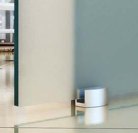 BS-900D-AS: Schiebetürsystem ESG 900x2050x8mm Dekor S, beidseitig vollsatiniert; Schienensystem ALU SlimLine SoftStop; Griffmuschel - 7