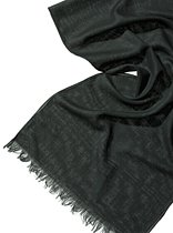 Preisvergleich Produktbild Fransenschal Woll-Etamine, waldgrün, 100% Wolle, 180x45cm