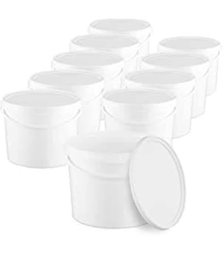 10 secchi da 10 litri con coperchio trasparente, impilabili per latte/scorta, in plastica con rilascio alimentare, contenitori per alimenti, secchi vuoti per farina, 10 pezzi
