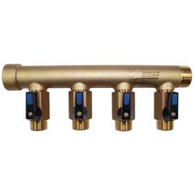 Gripp collecteur type fc6 - arrivée mâle 20 x 27 - 6 départs mâle 15 x 21 avec vannes - extrémité femelle 20 x 27 - gripp