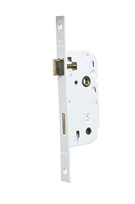 Bricard 2683 Serrure à encastrer axe 40 mm pour Porte de Salle de Bains et Toilettes, fermeture par Bouton, coloris Blanc