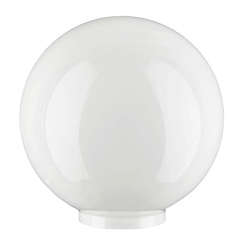 17.5cm diametro Bianco Vetro Sferico Paralume. Circonferenza: 55cm, Larghezza esterna del collare: 5.8cm diametro, Buca: 5cm diametro