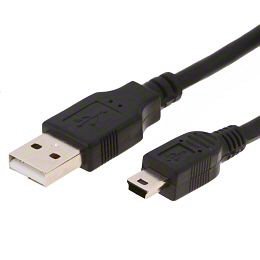 World of Data USB 2.0 Mini Kabel, USB-A Stecker-Mini USB-B Stecker, 5-pol - 5,0 m