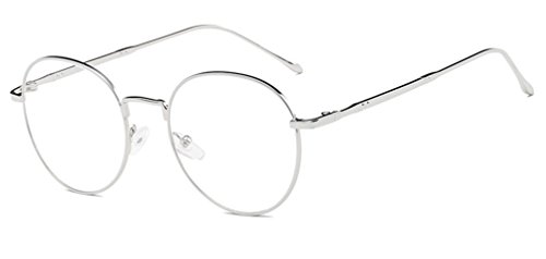 Unisex silber und schwarz beatles retro sixties style runde metall brillen damen herren klare linse