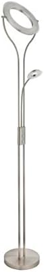 Marco Tielle Mother and Child LED Floor Lamp Light Energy Efficient Dimmable 18w/5w Adjustable Floor Lamp In Satin Silver Finish