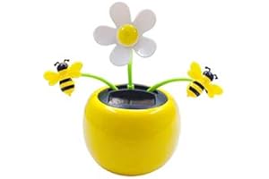 shyymaoyi Creative Plastic Solar Power Flower Car Ornament Home Office Decor Flip Flap Pot Swing Kids Toy Gift