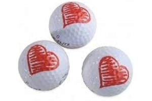 SPORTIQUES 3er Set Herz Golfbälle / Motivgolfbälle / Herzgolfbälle / Geschenk / Valentinstag / Golfgeschenk