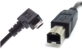 CY 30cm Right Angled 90 Degree Micro USB OTG to Standard B Type Printer Scanner Hard Disk Cable