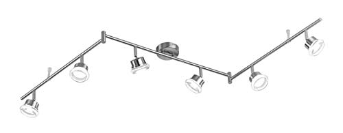 Lámpara de techo Action, 6-focos Morgan 6 x LED/5 W, 9 x 17 x 161 cm, 3000 K, 400 lm, eficiencia energética de clase a + brazo orientable, cromo 933606010000