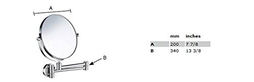 Smedbo OUTLINE Wandkosmetikspiegel mit 5 facher vergrößerung Messing verchromt - 2