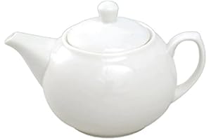 Acense Porcelain Ball Shaped Teapot, Fully Vitrified Porcelain, Safe:[Dishwasher/Freezer/Microwave/Oven], Versatile: [Household, Hotel, Restaurant], Capacity: 340ml / 12fl.oz
