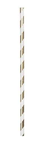 BOLAND BV Gold & White 20cm Paper Straws 20pk