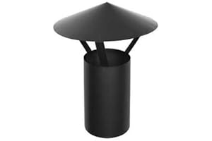 Rauchrohr 130mm - Regenhaube FAL schwarz - Kaminhaube AdoroSol Vertriebs GmbH