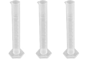 Othmro 100ml Measuring Cylinder, 3pcs Plastic Cylinders, Liquid Trial Tube Flask Liquid Measuring Tools