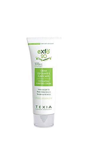 EXFO20 - Crema trattante per pelli impuree seborroiche. L'elevato contenuto in A.H.A. e B.H.A, realizza un energica attività esfoliante e comedolitica Riequilibra la secrezione sebacea.