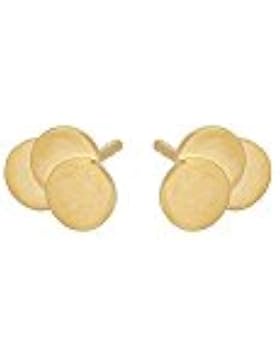 PERNILLE CORYDON Triple Coin Earsticks 3 Plättchen Ohrstecker Ohrringe Ohrhänger Sterling Silber 18 Karat vergoldet