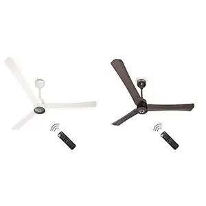 atomberg Renesa+ Anti-Dust Ceiling Fan 1200 mm BLDC Motor with Remote 3 Blade (Pearl White ) and 1200 mm BLDC Motor with Remote 3 Blade Anti-Dust Ceiling Fan ( Earth Brown )