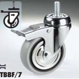 RUOTA GIREVOLE CON FRENO A BARRA FILETTATA TBBF/7-63MM.