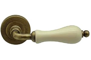 JDEL Juego MANIVELA Beige con Roseta, Porcelana y Cuero Ingles, 0